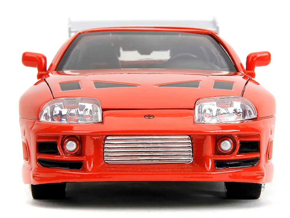 1995 Toyota Supra Red with Graphics and Saitama Diecast Figure "One Punch Man" (2015-2019) TV Series 1/24 Diecast Model by Jada