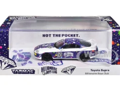 Toyota Supra RHD (Right Hand Drive) #10 "Billionaire Boys Club" Purple and White with Graphics "Hobby64" Series 1/64 Diecast Model Car by Tarmac Works