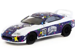 Toyota Supra RHD (Right Hand Drive) #10 "Billionaire Boys Club" Purple and White with Graphics "Hobby64" Series 1/64 Diecast Model Car by Tarmac Works