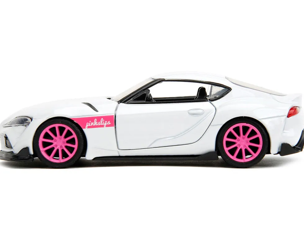 2020 Toyota Supra White Metallic with Pink Wheels Pink Slips Series 1/32 Diecast Model Car Jada 34664