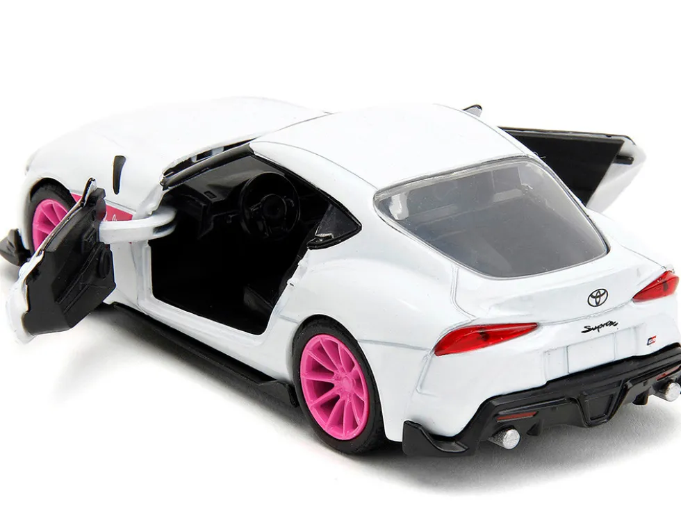 2020 Toyota Supra White Metallic with Pink Wheels Pink Slips Series 1/32 Diecast Model Car Jada 34664