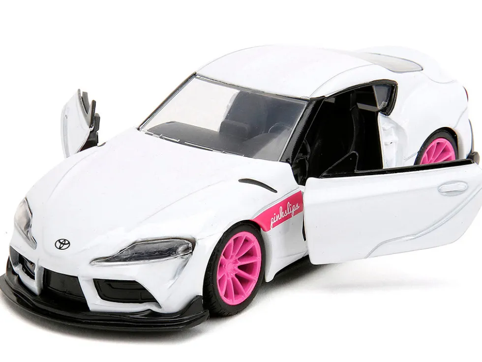 2020 Toyota Supra White Metallic with Pink Wheels Pink Slips Series 1/32 Diecast Model Car Jada 34664
