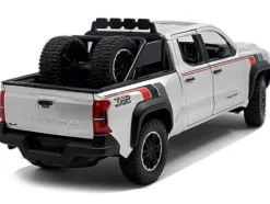 2024 Toyota Tacoma TRD Off Road Edition Pickup Truck Silver Metallic with TRD Stripes with Sunroof and Wheel Rack Limited Edition to 2400 pieces Worldwide 1/24 Diecast Model Car