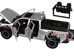2024 Toyota Tacoma TRD Off Road Edition Pickup Truck Silver Metallic with TRD Stripes with Sunroof and Wheel Rack Limited Edition to 2400 pieces Worldwide 1/24 Diecast Model Car
