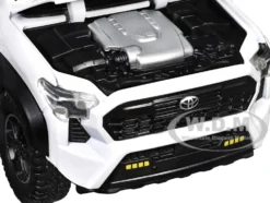 2024 Toyota Tacoma TRD Off Road Edition Pickup Truck White and Red with TRD Stripes with Sunroof and Wheel Rack Limited Edition to 2400 pieces Worldwide 1/24 Diecast Model Car