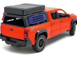 2024 Toyota Tacoma TRD Off-Road Edition Pickup Truck Octane Orange with Bed Camper 1/24 Diecast Model Car