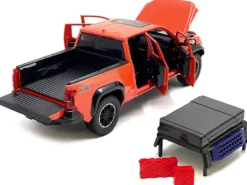 2024 Toyota Tacoma TRD Off-Road Edition Pickup Truck Octane Orange with Bed Camper 1/24 Diecast Model Car