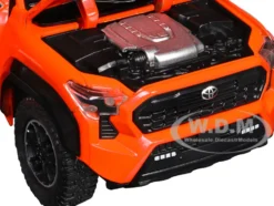 2024 Toyota Tacoma TRD Off-Road Edition Pickup Truck Octane Orange with Bed Camper 1/24 Diecast Model Car