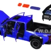 2024 Toyota Tacoma TRD Off-Road Edition Pickup Truck Blue Metallic with Bed Camper 1/24 Diecast Model Car