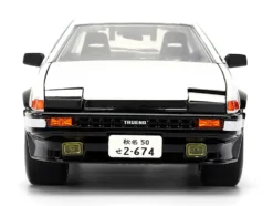Toyota Trueno (AE86) RHD (Right Hand Drive) White and Black with Graphics and Takumi Diecast Figure 