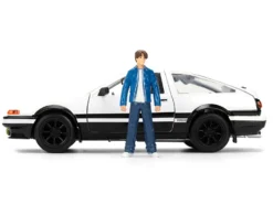 Toyota Trueno (AE86) RHD (Right Hand Drive) White and Black with Graphics and Takumi Diecast Figure 