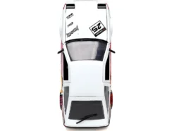 1986 Toyota Trueno AE86 RHD Right Hand Drive #25 White Graphics Aggretsuko Diecast Figure Aggretsuko Anime Hollywood Rides Series 1/24 Diecast Model Car by Jada 33725