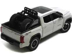 2023 Toyota Tundra TRD 4x4 Pickup Truck Cement Gray with Sunroof and Wheel Rack 1/24 Diecast Model Car
