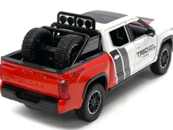 2023 Toyota Tundra TRD 4x4 Pickup Truck White and Red with Black and Gray Stripes with Sunroof and Wheel Rack Limited Edition to 2400 pieces Worldwide 1/24 Diecast Model Car