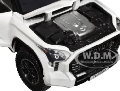 2023 Toyota Tundra TRD 4x4 Pickup Truck White Metallic with Sunroof and Wheel Rack 1/24 Diecast Model Car H08555R-WH