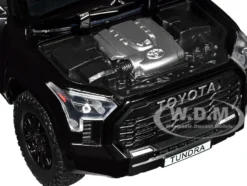 2023 Toyota Tundra TRD 4x4 Pickup Truck Black with Sunroof and Wheel Rack 1/24 Diecast Model Car H08555R-BK