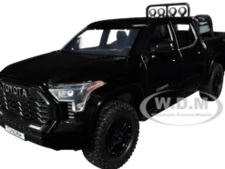 2023 Toyota Tundra TRD 4x4 Pickup Truck Black with Sunroof and Wheel Rack 1/24 Diecast Model Car H08555R-BK