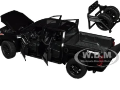 2023 Toyota Tundra TRD 4x4 Pickup Truck Black with Sunroof and Wheel Rack 1/24 Diecast Model Car H08555R-BK