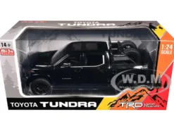 2023 Toyota Tundra TRD 4x4 Pickup Truck Black with Sunroof and Wheel Rack 1/24 Diecast Model Car H08555R-BK