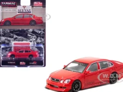 Toyota Vertex Aristo JZS161 RHD (Right Hand Drive) Red with Tarmac Cards "Global64" Series 1/64 Diecast Model by Tarmac Works