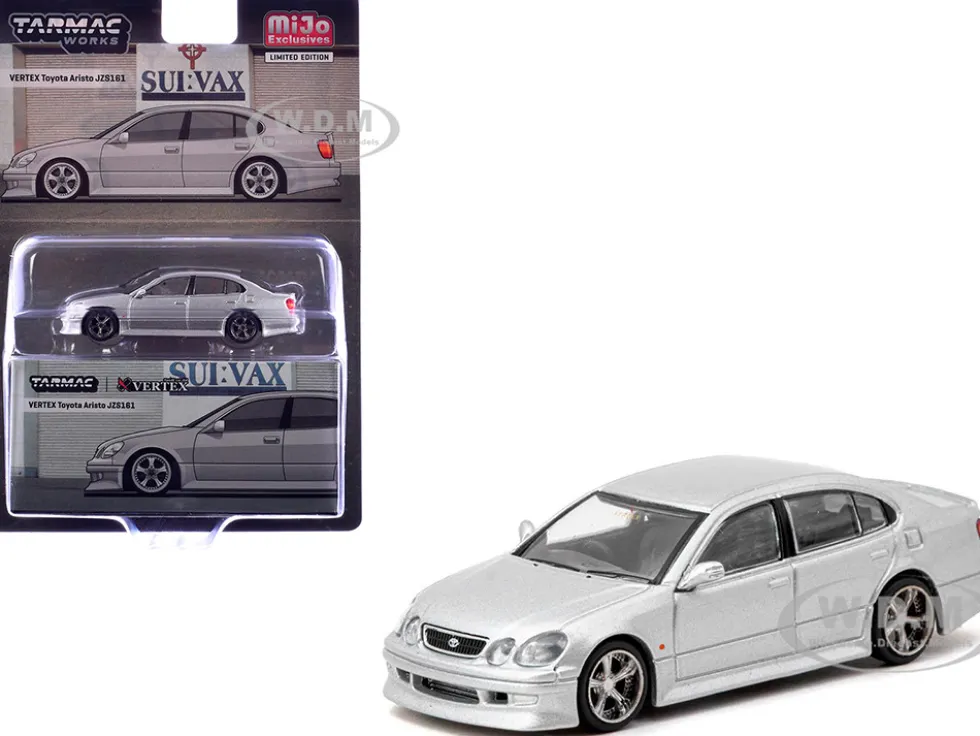 Toyota Vertex Aristo JZS161 RHD (Right Hand Drive) Silver Metallic "Global64" Series 1/64 Diecast Model by Tarmac Works