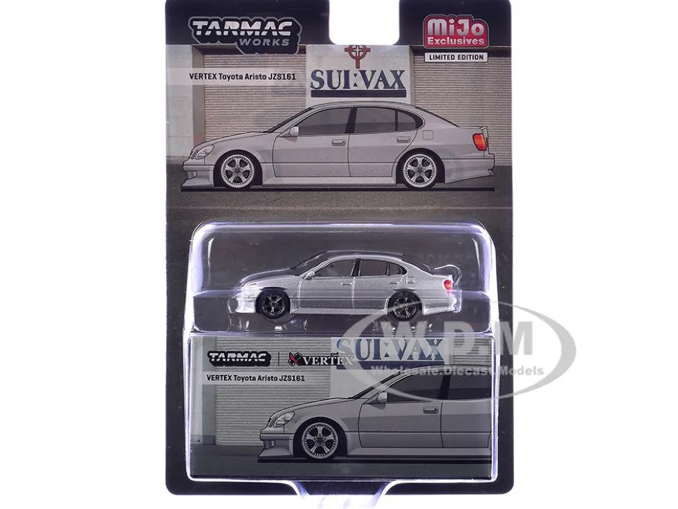 Toyota Vertex Aristo JZS161 RHD (Right Hand Drive) Silver Metallic "Global64" Series 1/64 Diecast Model by Tarmac Works