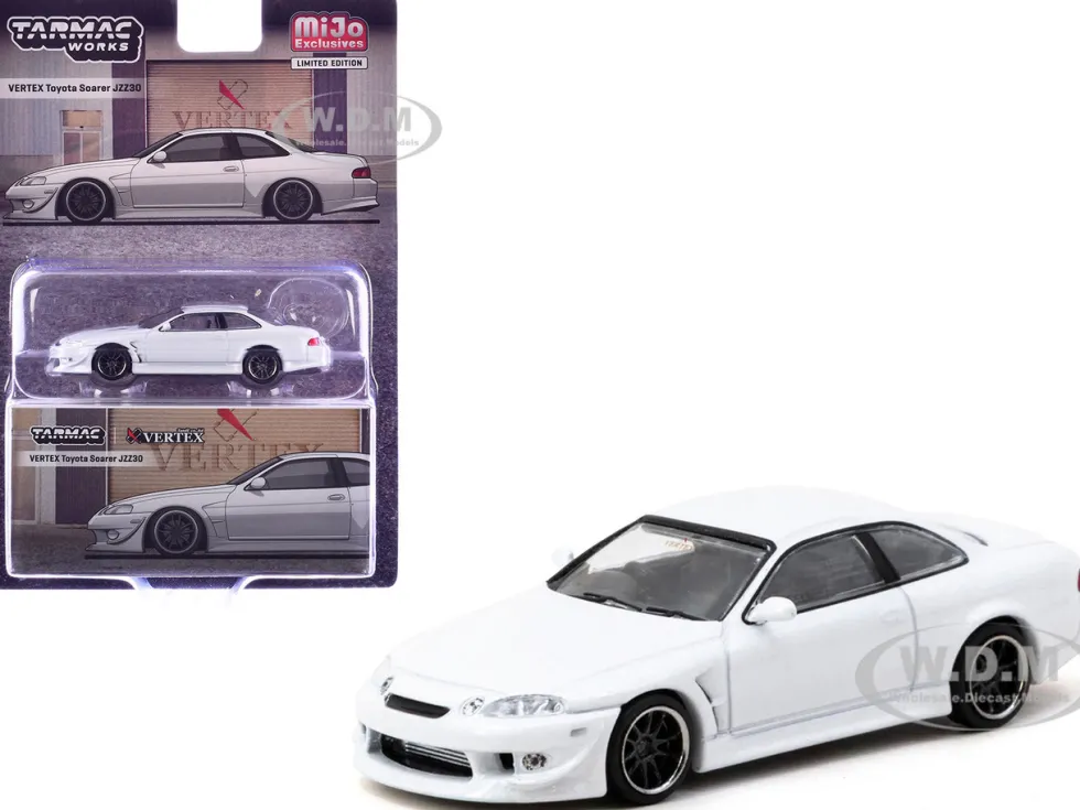 Toyota VERTEX Soarer JZZ30 RHD (Right Hand Drive) White Metallic "Global64" Series 1/64 Diecast Model by Tarmac Works