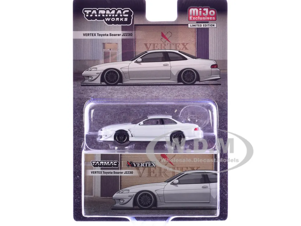 Toyota VERTEX Soarer JZZ30 RHD (Right Hand Drive) White Metallic "Global64" Series 1/64 Diecast Model by Tarmac Works