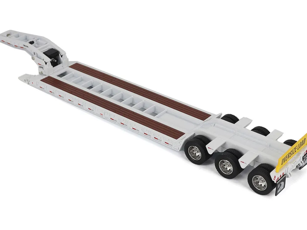 Trail King TK120 Hydraulic Detachable Gooseneck Lowboy Trailer White (Regular Version) "Transport Series" 1/50 Diecast Model by Diecast Masters