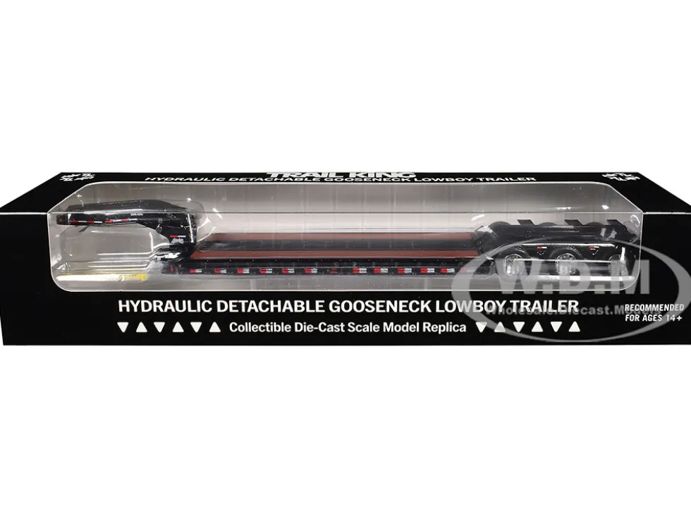 Trail King TK120 Hydraulic Detachable Gooseneck Lowboy Trailer Black (Regular Version) "Transport Series" 1/50 Diecast Model by Diecast Masters