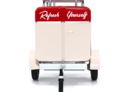 Travel Trailer Cream with Red Top Pause and Refresh Yourself Drink Delicious Coca Cola 1/24 Diecast Model Car Motor City Classics 424700