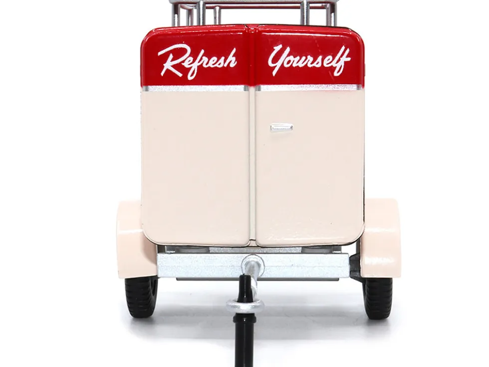 Travel Trailer Cream with Red Top Pause and Refresh Yourself Drink Delicious Coca Cola 1/24 Diecast Model Car Motor City Classics 424700