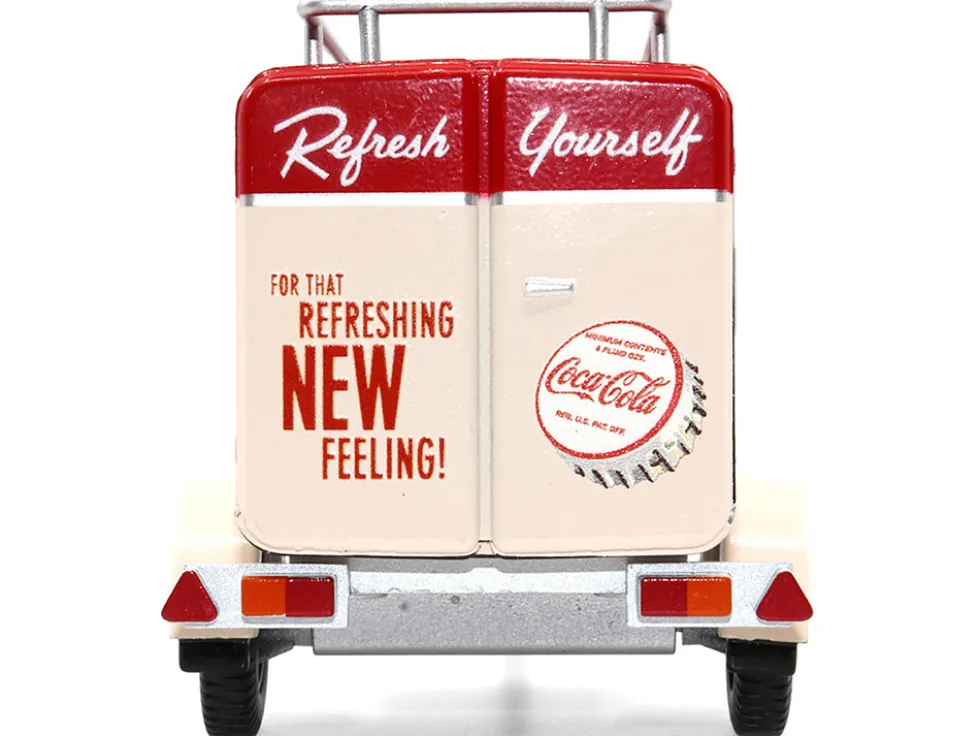 Travel Trailer Cream with Red Top Pause and Refresh Yourself Drink Delicious Coca Cola 1/24 Diecast Model Car Motor City Classics 424700