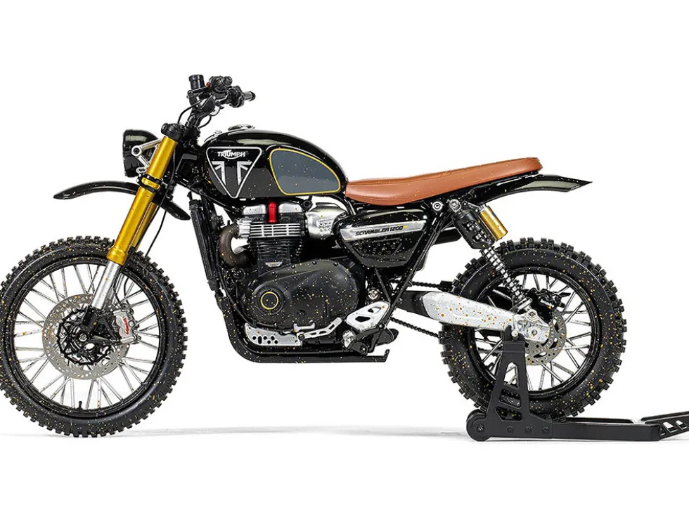 Triumph Scrambler 1200 XE Motorcycle Black (Dirty Version) James Bond 007 "No Time to Die" (2021) Movie Diecast Model Car by Corgi