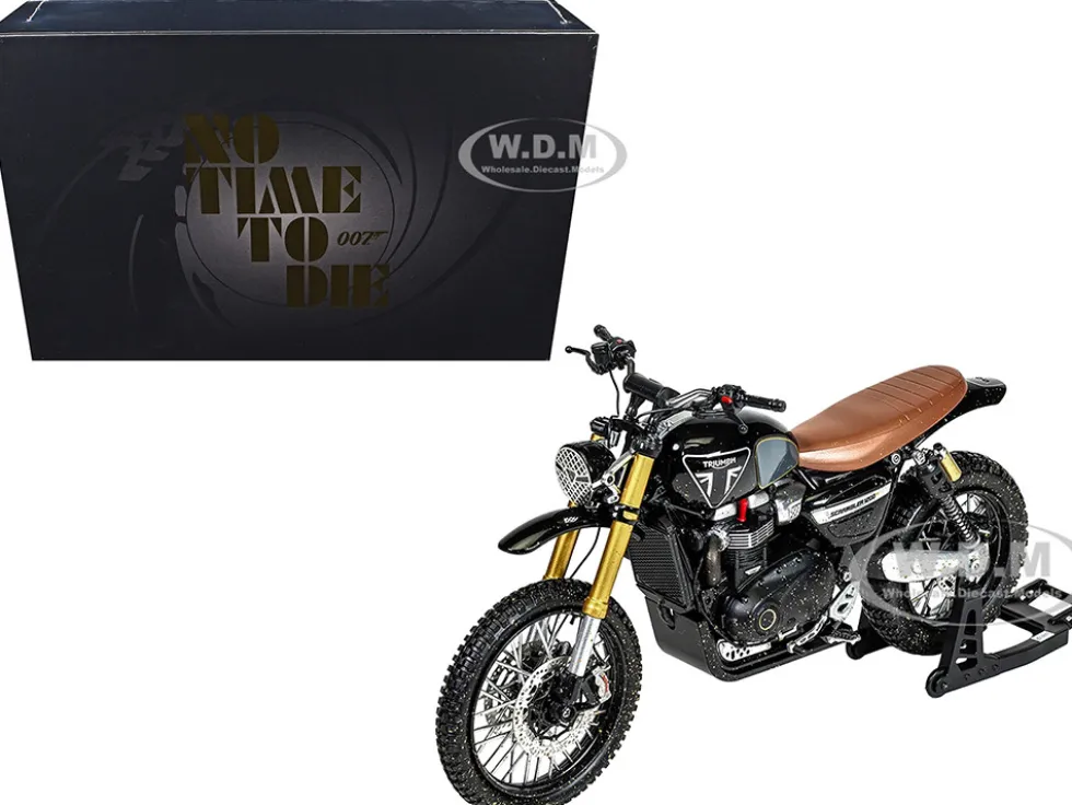 Triumph Scrambler 1200 XE Motorcycle Black (Dirty Version) James Bond 007 "No Time to Die" (2021) Movie Diecast Model Car by Corgi