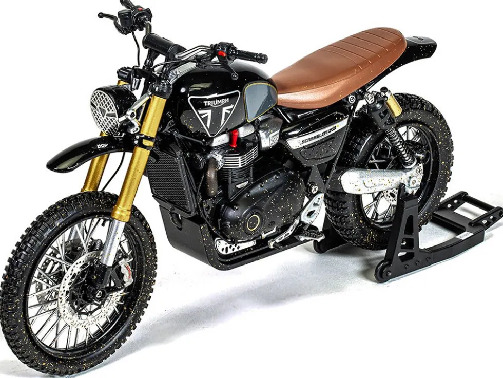 Triumph Scrambler 1200 XE Motorcycle Black (Dirty Version) James Bond 007 "No Time to Die" (2021) Movie Diecast Model Car by Corgi