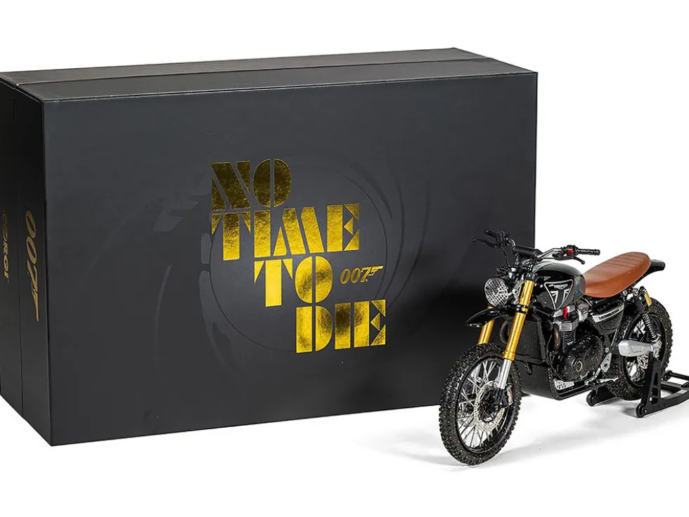 Triumph Scrambler 1200 XE Motorcycle Black (Dirty Version) James Bond 007 "No Time to Die" (2021) Movie Diecast Model Car by Corgi