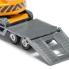 Truck with Low Loader Trailer and Excavator Yellow Diecast Model Siku 1611