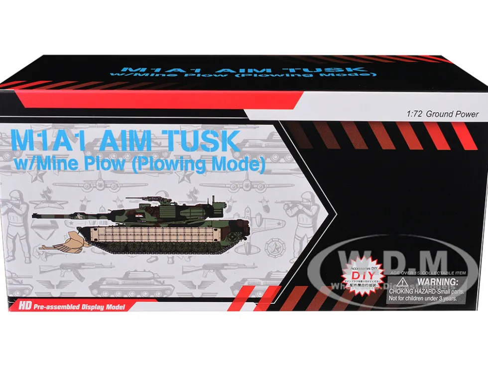 United States M1A1 AIM (Abrams Integrated Management) Tank with Mine Plow (Plowing Mode) #68 "United States Army" Olive Drab "NEO Dragon Armor" Series 1/72 Plastic Model by Dragon Models