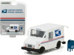 United States Postal Service USPS Long Life Postal Mail Delivery Vehicle LLV with Mailbox Accessory Hobby Exclusive 1/64 Diecast Model Car Greenlight 29888