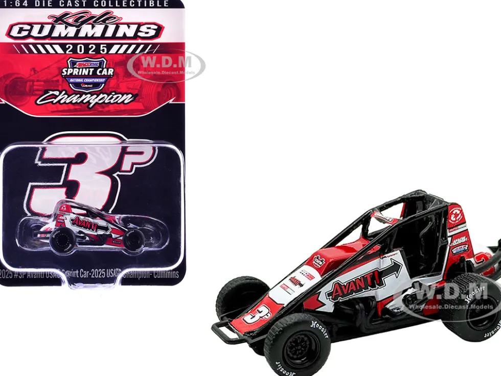 USAC Sprint Car #3P Kyle Cummins "Avanti" Champion "USAC Sprint Car National Championship" (2025) 1/64 Diecast Model Car by ACME