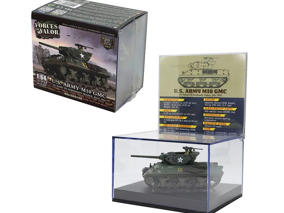 U.S. Army M10 GMC Tank "702nd Tank Destroyer Battalion, Normandy, France" (1944) United States Army "Mini AFV" Series 1/64 Diecast Model by Forces of Valor