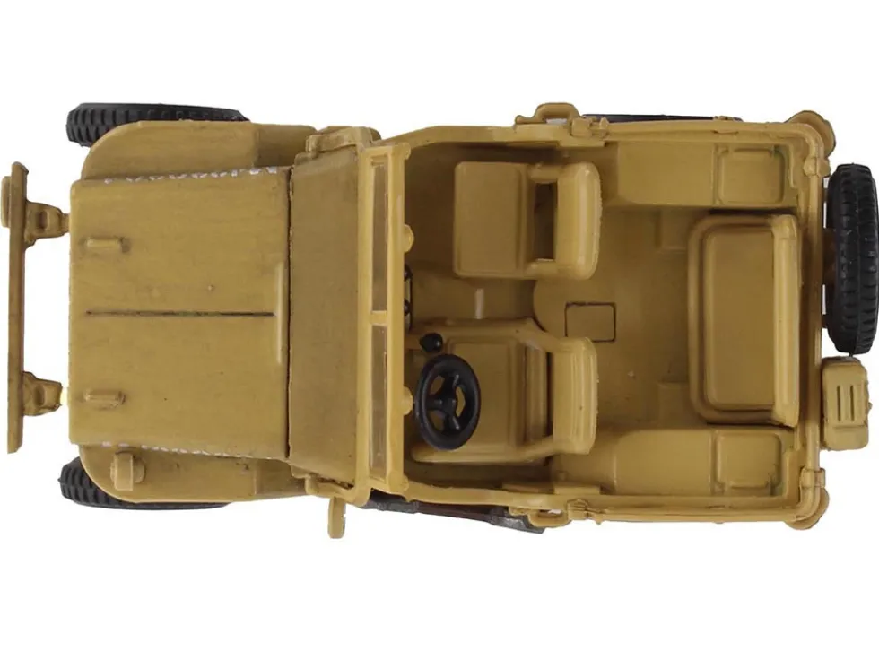 U.S. 1/4 ton Military Vehicle Desert Sand "British 8th Army, Gen. Bernard Montgomery, Sicily" (1943) Royal Army "Ground Power Series" 1/72 Diecast Model by Hobby Master