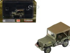 U.S. 1/4 ton Military Vehicle Olive Drab "Gen. Douglas MacArthur, Leyte, WWII" (1945) United States Army "Ground Power Series" 1/72 Diecast Model by Hobby Master