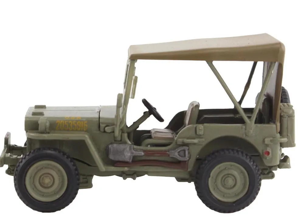 U.S. 1/4 ton Military Vehicle Olive Drab "Gen. Douglas MacArthur, Leyte, WWII" (1945) United States Army "Ground Power Series" 1/72 Diecast Model by Hobby Master