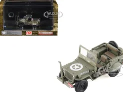 U.S. 1/4 ton Military Vehicle Olive Drab "Gen. George Patton, US 3rd Army, War Eagle" (1945) United States Army "Ground Power Series" 1/72 Diecast Model by Hobby Master
