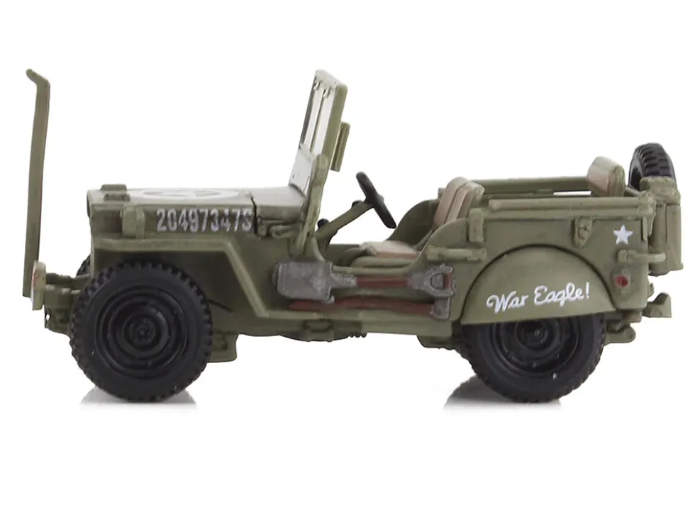 U.S. 1/4 ton Military Vehicle Olive Drab "Gen. George Patton, US 3rd Army, War Eagle" (1945) United States Army "Ground Power Series" 1/72 Diecast Model by Hobby Master