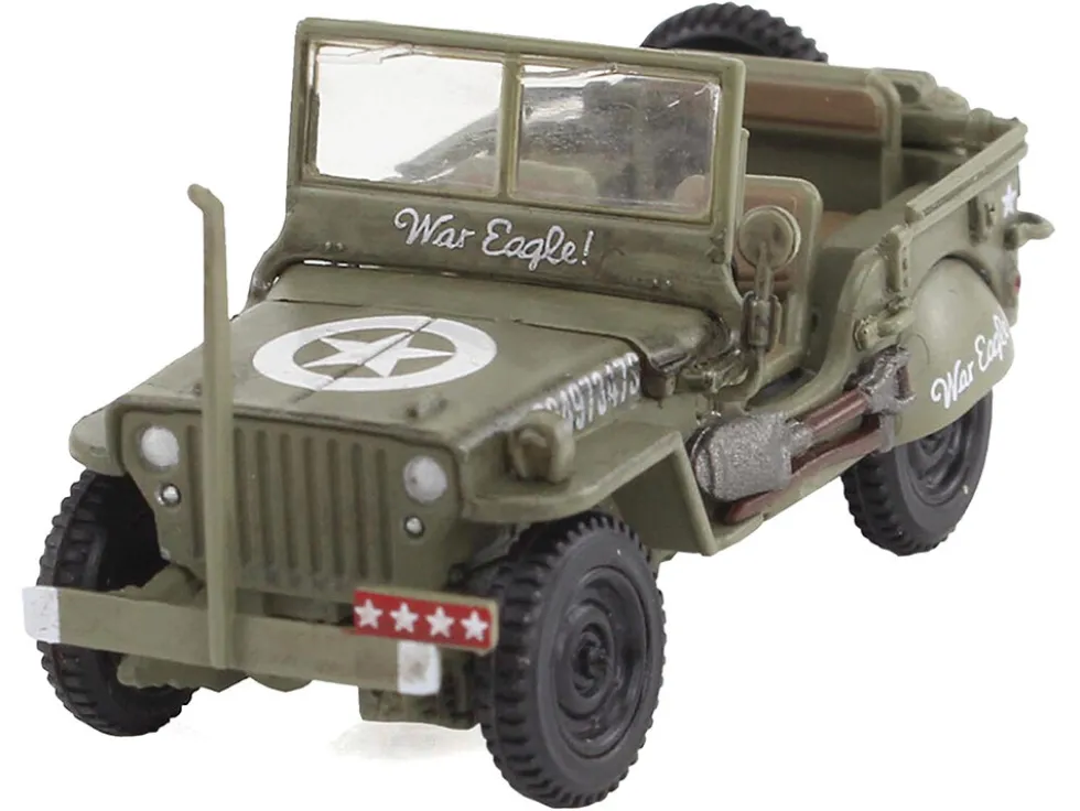 U.S. 1/4 ton Military Vehicle Olive Drab "Gen. George Patton, US 3rd Army, War Eagle" (1945) United States Army "Ground Power Series" 1/72 Diecast Model by Hobby Master