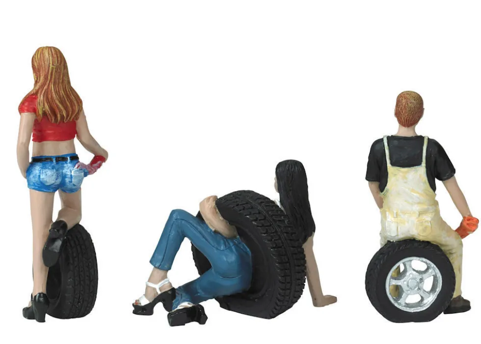 Val Andie Derek Tire Brigade 3 piece Figurine Set 1/24 Motorhead Miniatures 776