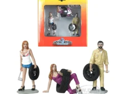 Val Meg Gary Tire Brigade 3 piece Figurine Set 1/24 Motorhead Miniatures 774